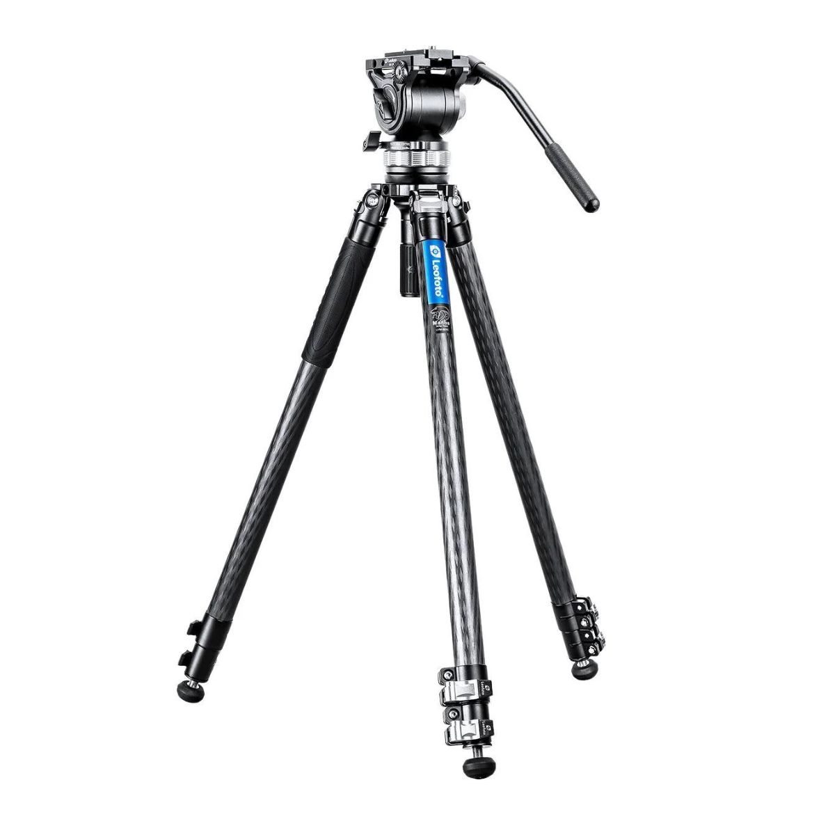 Leofoto Manba LVM Video Head System LVM-323C Flip Lock Carbon Fibre Tripod and BV-15 Video Fluid Head 10kg
