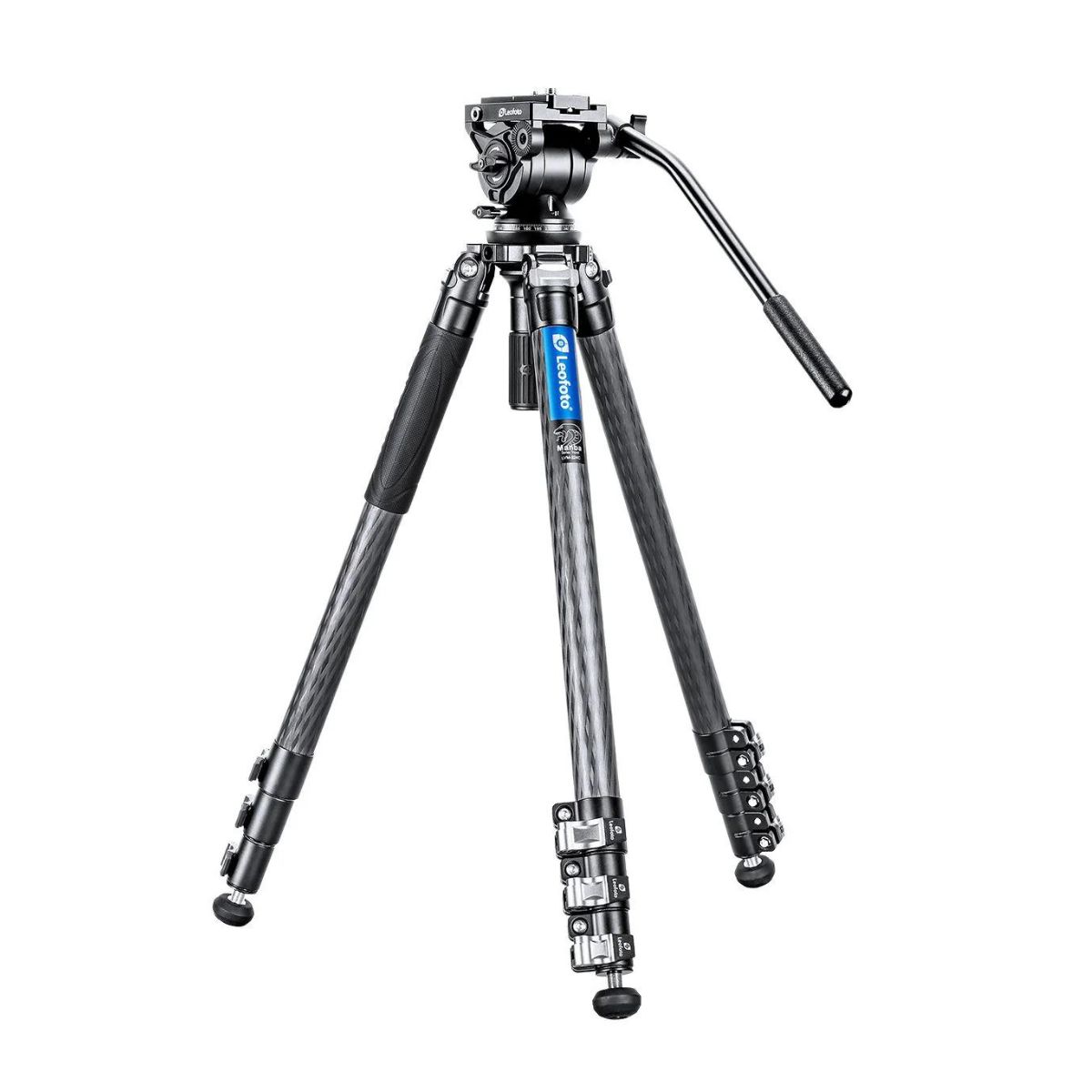 Leofoto Manba LVM Video Head System LVM-324C Flip Lock Carbon Fibre Tripod with BV-10 Video Fluid Head 6kg