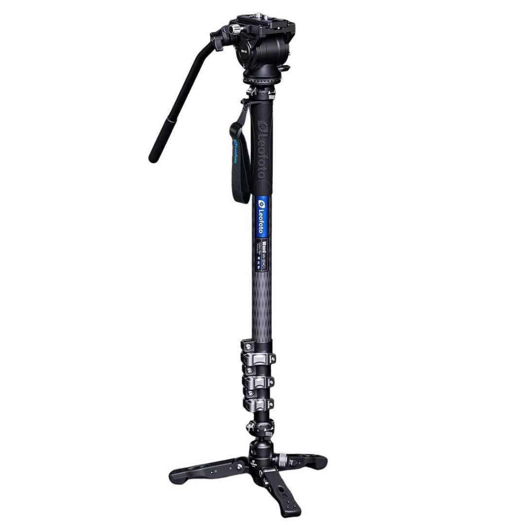 Leofoto Wan Pro MV-324C&BV-10 Flip Lock Carbon Fiber Monopod - Max Load 5kg, 770mm to 1900mm