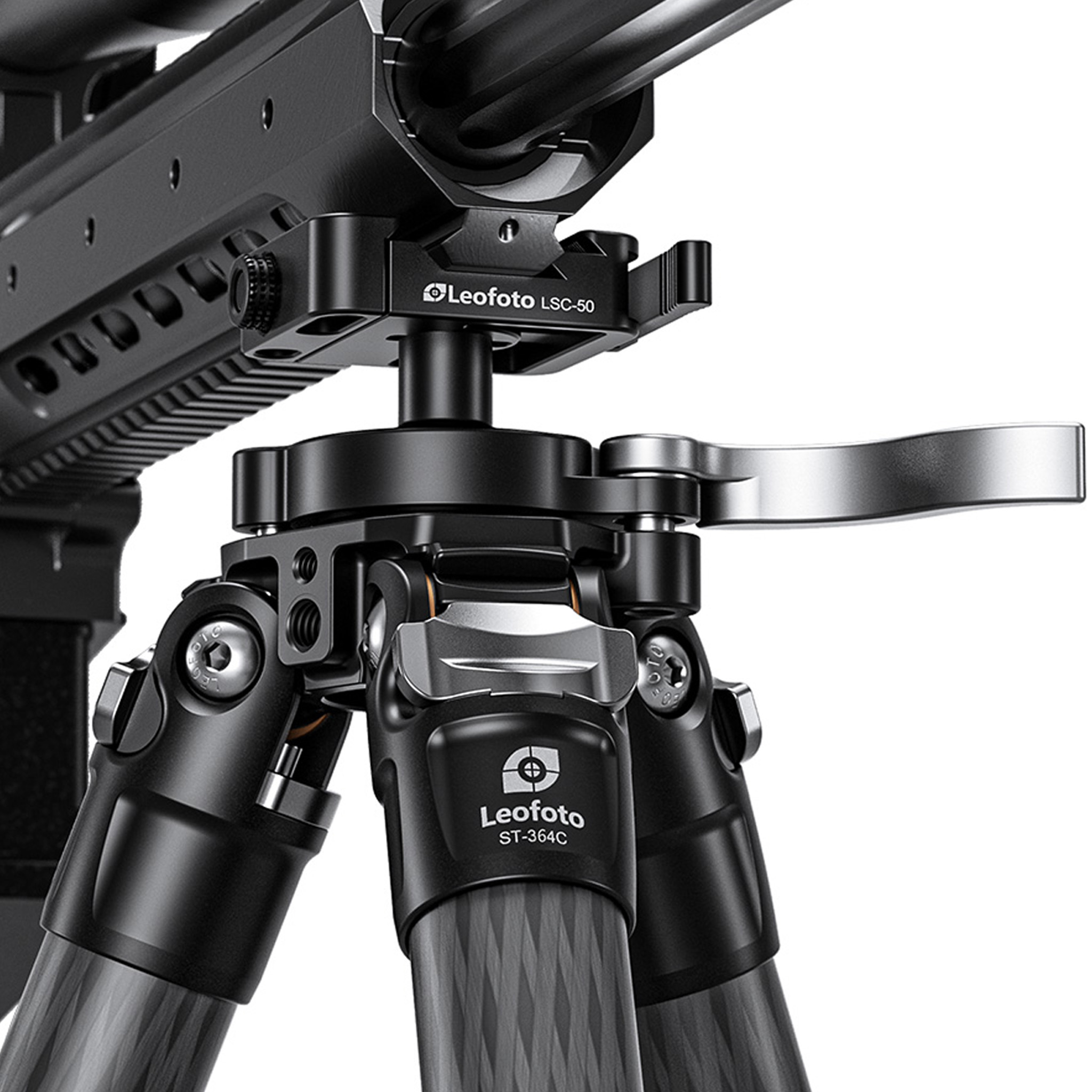 Leofoto ST Series ST-364C 10 Layer Carbon Weapon  / Heavy Camera Support ARCA/Picatinny Tripod - Max load ; 20kg, Min 120mm to Max 1640mm