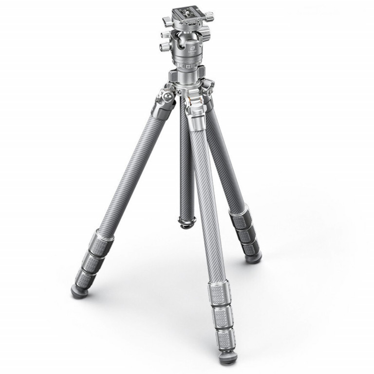 Leofoto Wings of God SILVER LG284C 10 Layer Carbon Water, Sand and Dust proof Corrosion Resistant Titanium Feet Spider Tripod with LH-36R Low Profile Ball Head