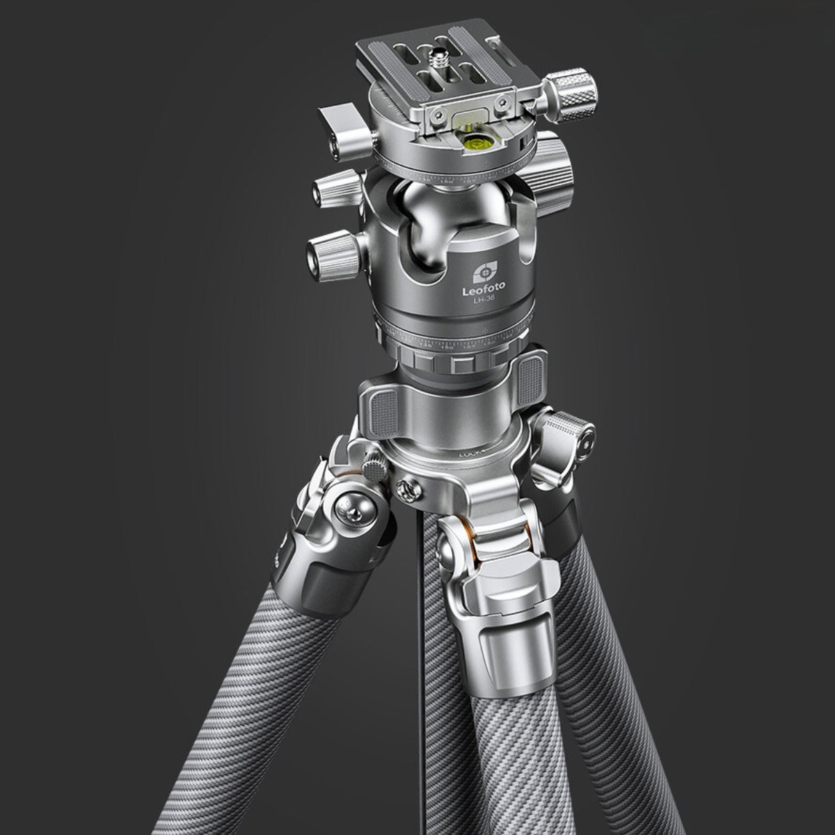 Leofoto Wings of God SILVER LG284C 10 Layer Carbon Water, Sand and Dust proof Corrosion Resistant Titanium Feet Spider Tripod with LH-36R Low Profile Ball Head