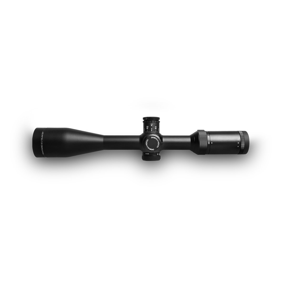 WULF Lightning 4.5-18x44 SFP Non Illuminated Half Mildot Side Focus (1 inch) Tactical 0.1 MRAD Rifle Scope w/ 9-11mm Rings