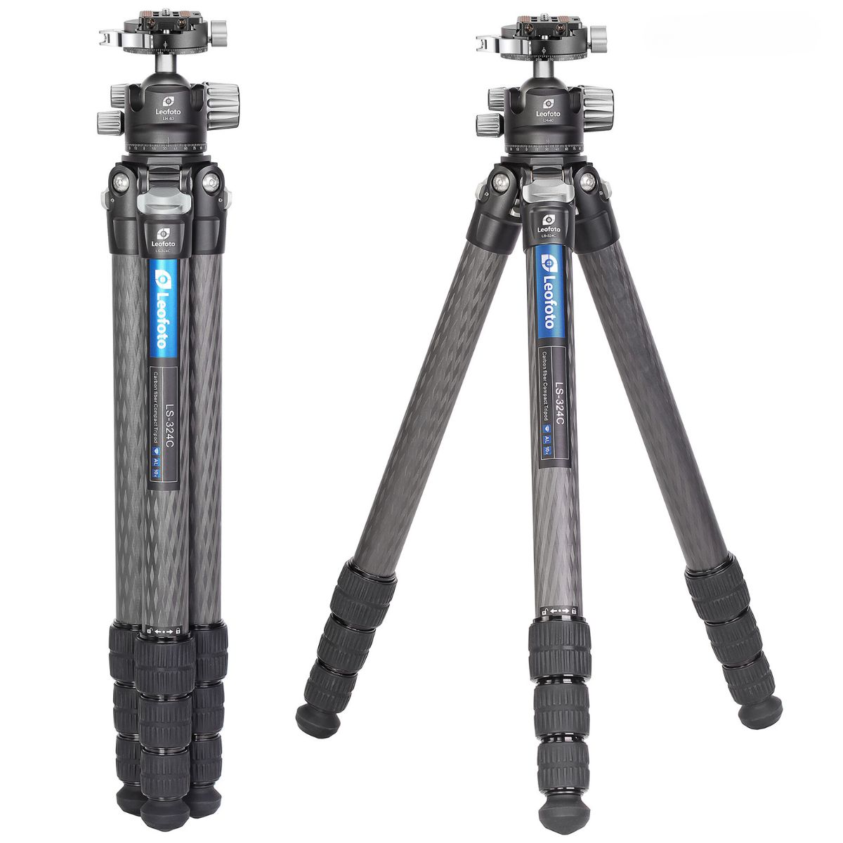Leofoto Ranger LS-324C 10x Layer Carbon Tripod with LH-40PCL Quick Release Plate & Panorama Ballhead & Separate Centre Column