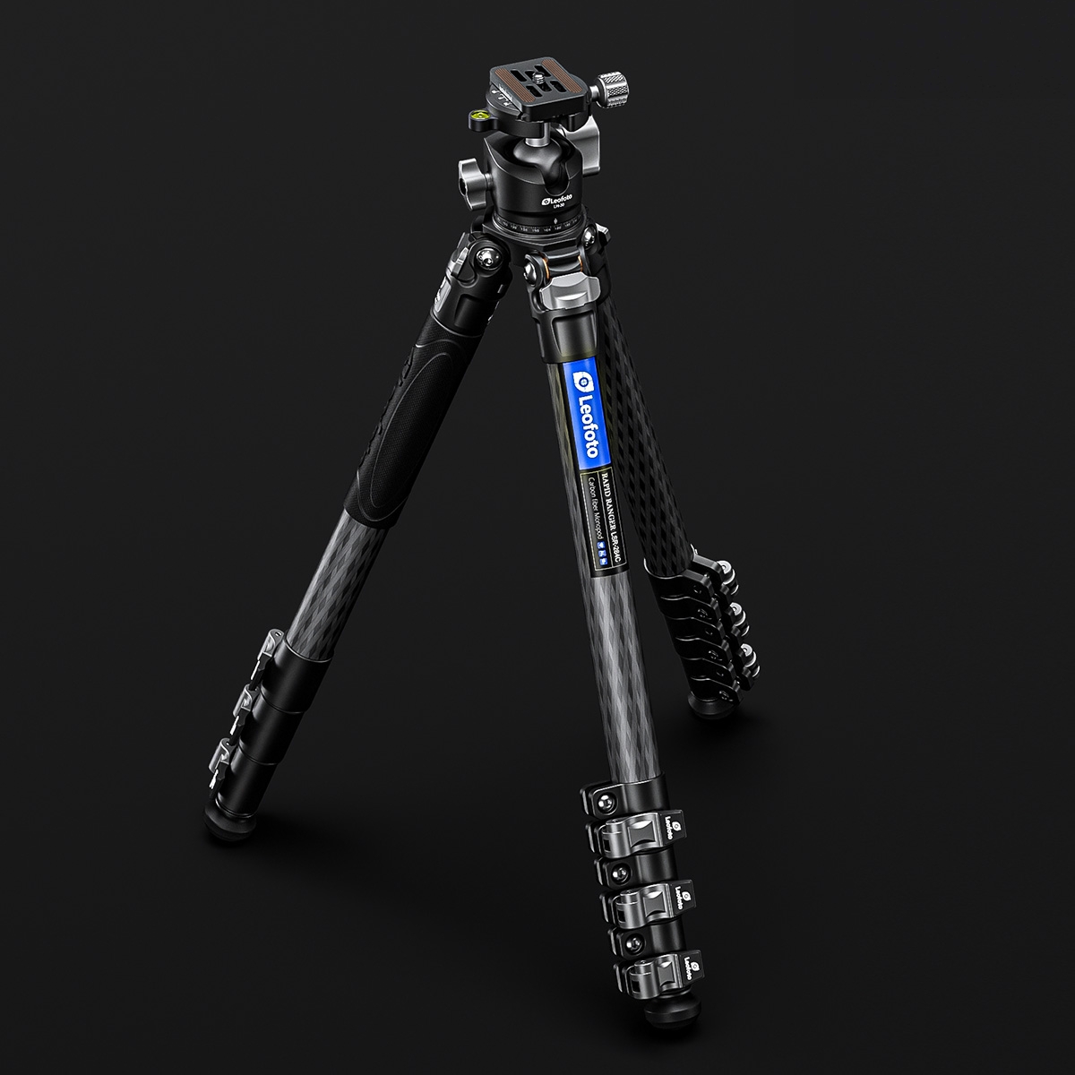 Leofoto LSR-284C 4-Section Carbon Fibre Tripod + LH-30 Screw-Knob Ball Head - 1380mm, 10kg
