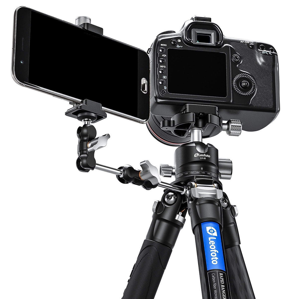 Leofoto LSR-284C 4-Section Carbon Fibre Tripod + LH-30 Screw-Knob Ball Head - 1380mm, 10kg