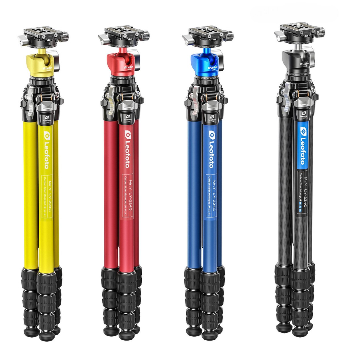 Leofoto BLACK MR.Y LY-224C 10 Layer Carbon Y Shaped Centre Tripod with LH-25 Ball Head