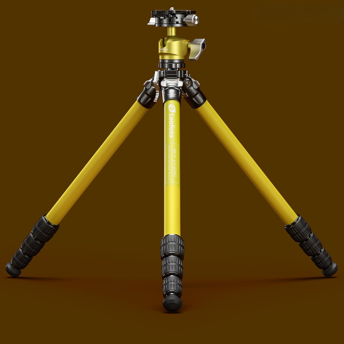 Leofoto YELLOW MR.Y LY-224C 10 Layer Carbon Y Shaped Centre Tripod with LH-25 Ball Head