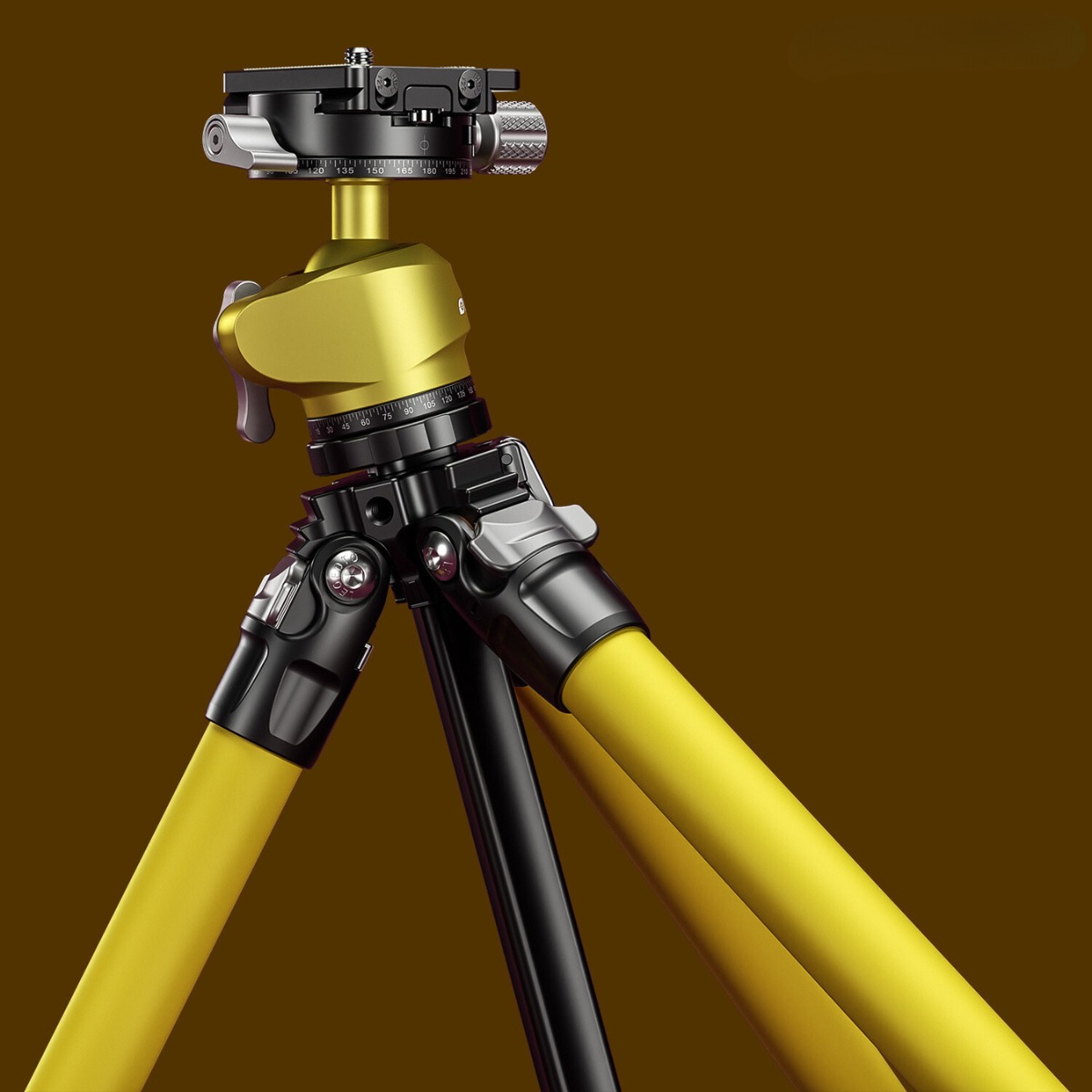 Leofoto YELLOW MR.Y LY-224C 10 Layer Carbon Y Shaped Centre Tripod with LH-25 Ball Head