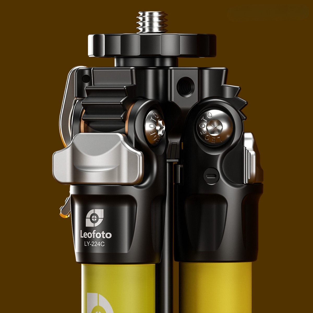 Leofoto YELLOW MR.Y LY-224C 10 Layer Carbon Y Shaped Centre Tripod with LH-25 Ball Head