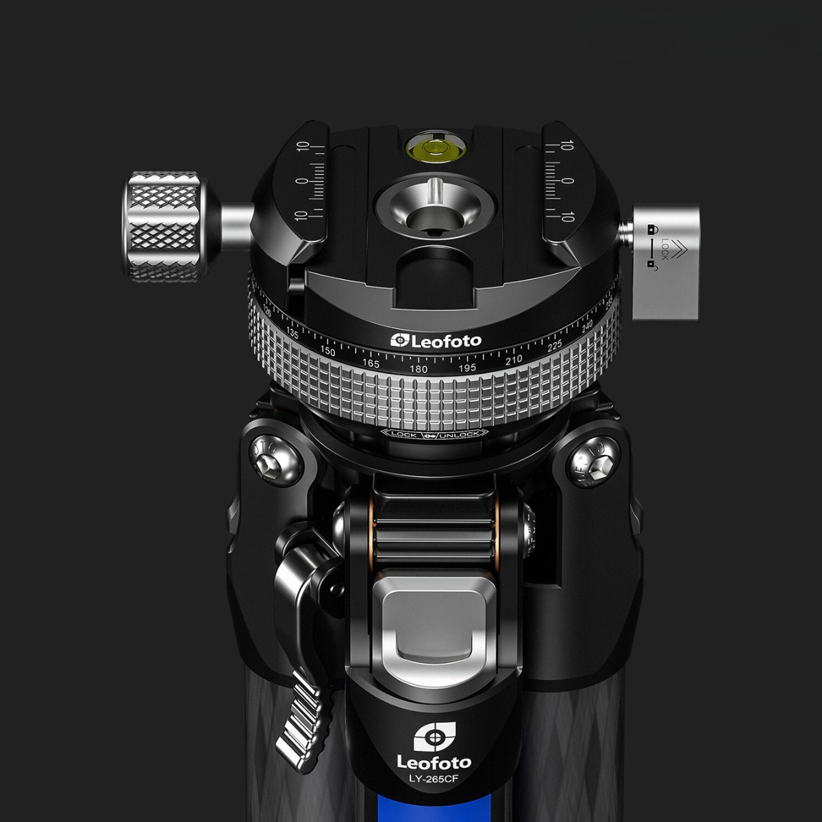 Leofoto BLACK MR.Y LY-265CF 10 Layer Carbon Y Shaped Centre Inverted Ball and Gear Locking System Tripod 