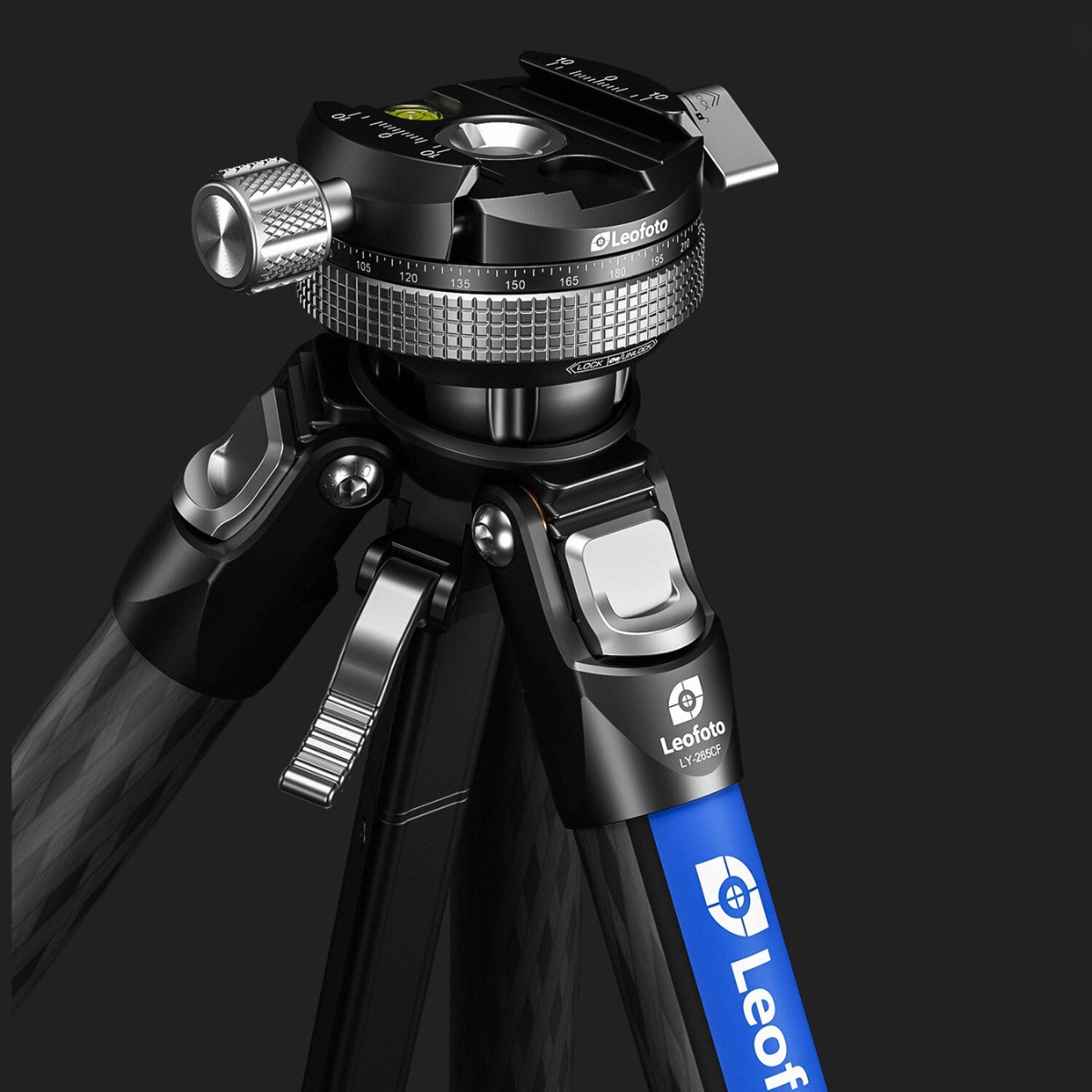 Leofoto BLACK MR.Y LY-265CF 10 Layer Carbon Y Shaped Centre Inverted Ball and Gear Locking System Tripod 