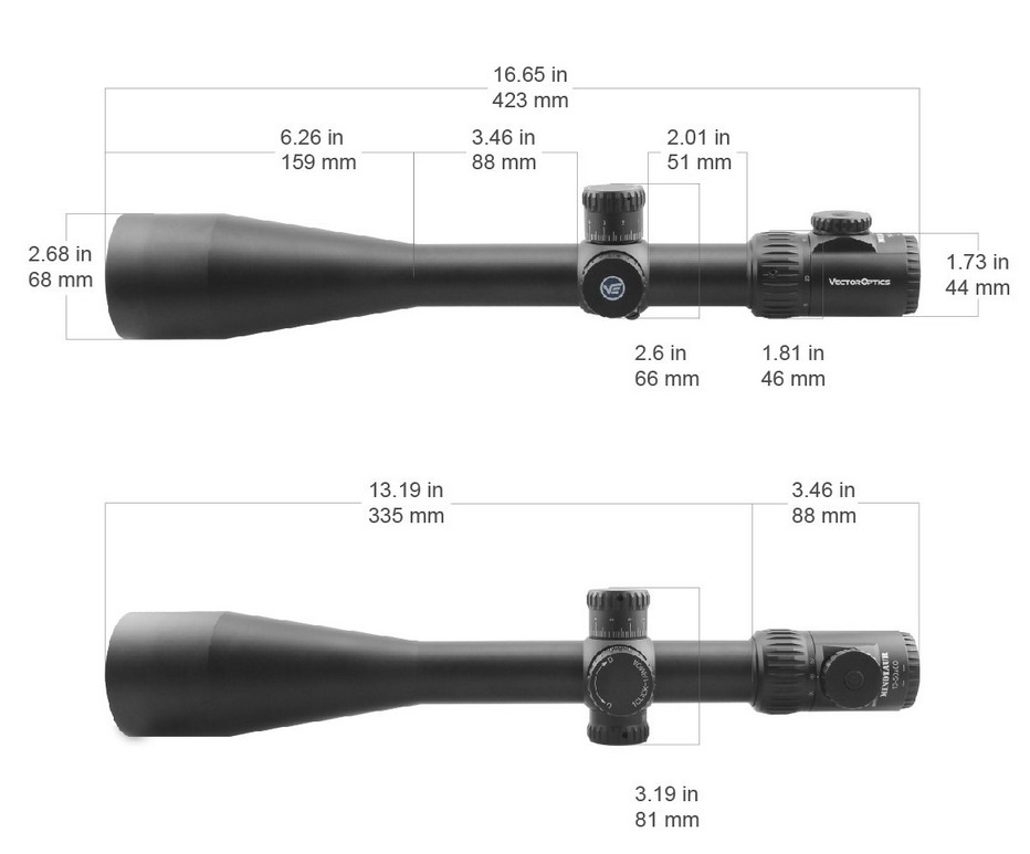 Vector Optics Minotaur 10-50x60 Gen II MFL SFP Illuminated VEMP-LR 1/8 MOA 34mm Rifle Scope
