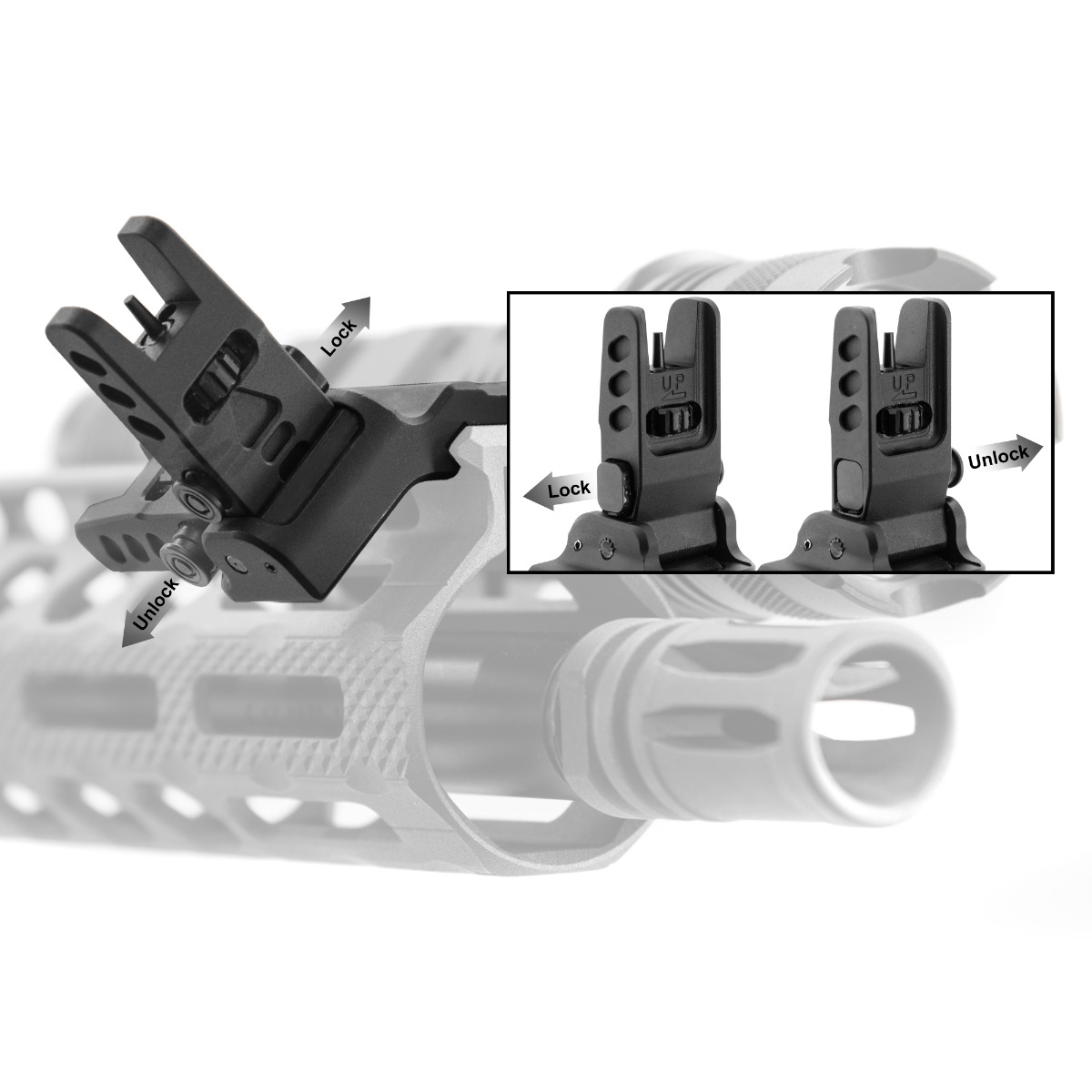 Leapers UTG Accu-Sync Spring Loaded Flip Up AR15 Front Sights