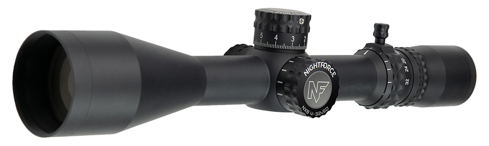 Nightforce Nx8 F2 4-32x50mm SFP IR Mil-CF2D 0.1MRAD Zero Stop Rifle Scope
