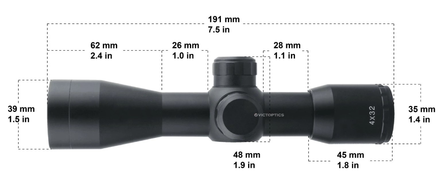 Vector Optics Victoptics B1 4x32 SFP R14 MOA Compact 1" Rifle Scope