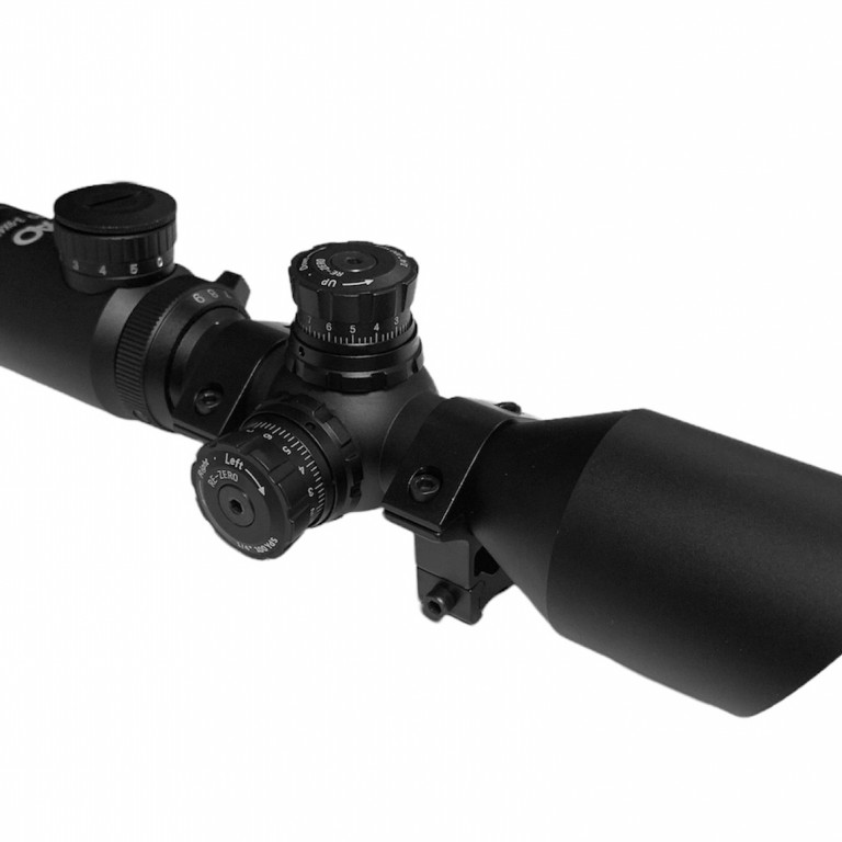 PAO 3-9x42 SSS SFP Illuminated Mil Dot Compact Rifle Scope with Free 9-11mm Dovetail Mounts