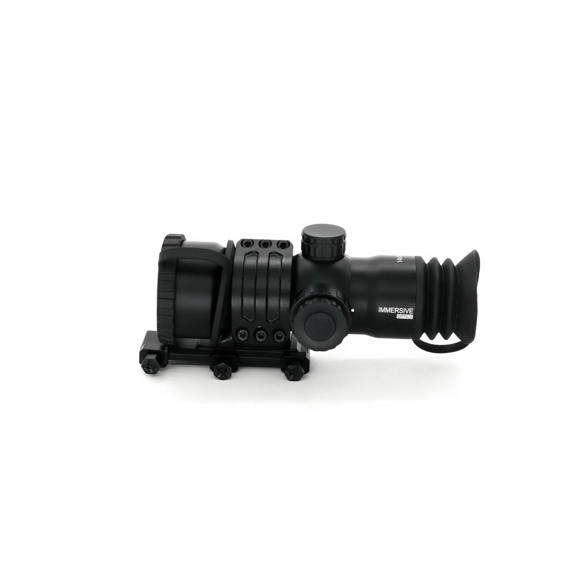 Pre-Owned Immersive Optics 14x50 Prismatic Scope MilDot with MOA Adjustable Extended Mounts - PO2565