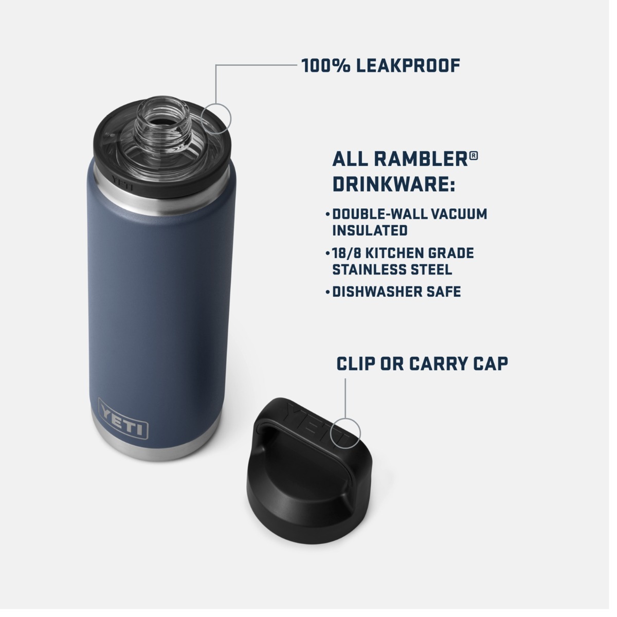 YETI Rambler 26oz (769ml) Insulated Bottle with Chug Cap