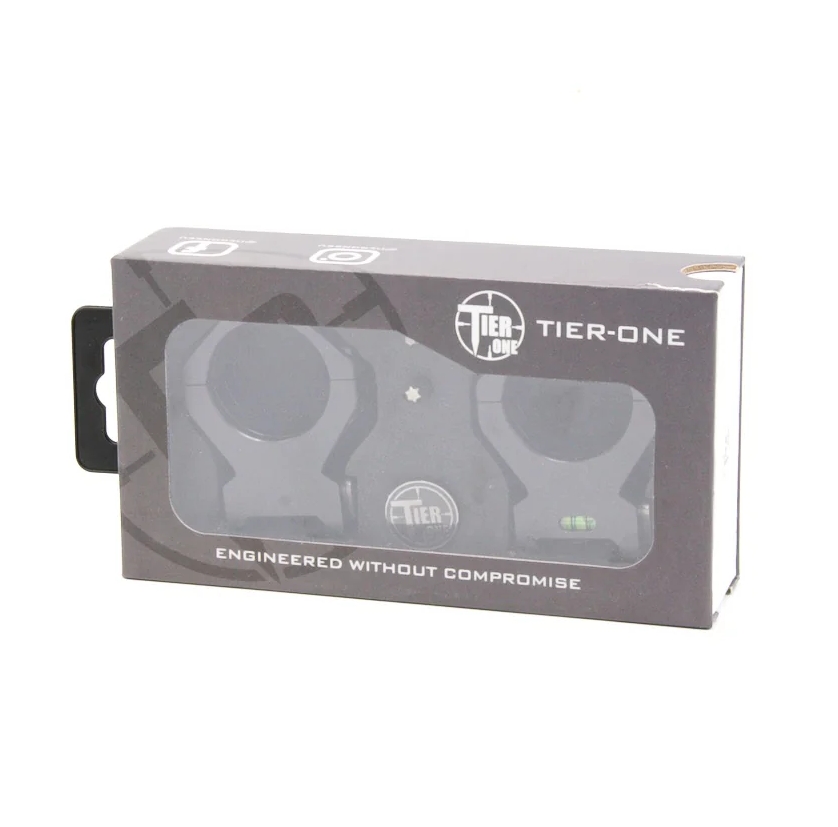 Tier One 30mm TAC 6 Screw Bubble Level Picatinny Scope Rings