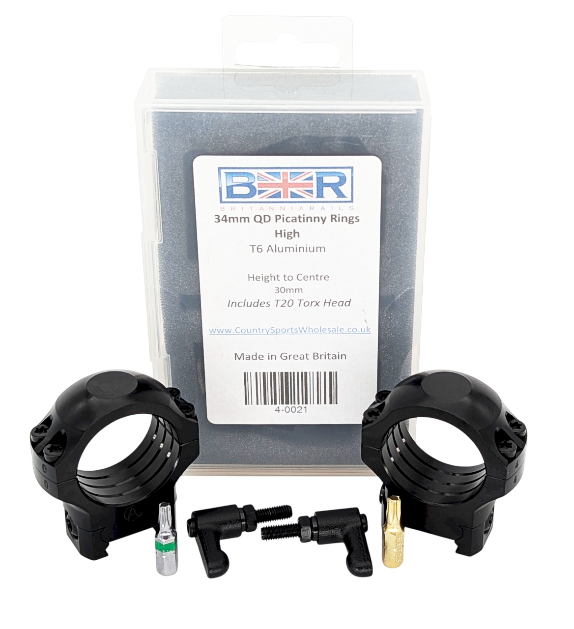 Britannia Rails QD 34mm Picatinny Rings – High