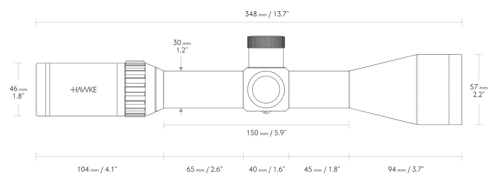 Hawke Vantage 30 WA FFP 4-16x50 Half Mil Dot IR Reticle Rifle Scope