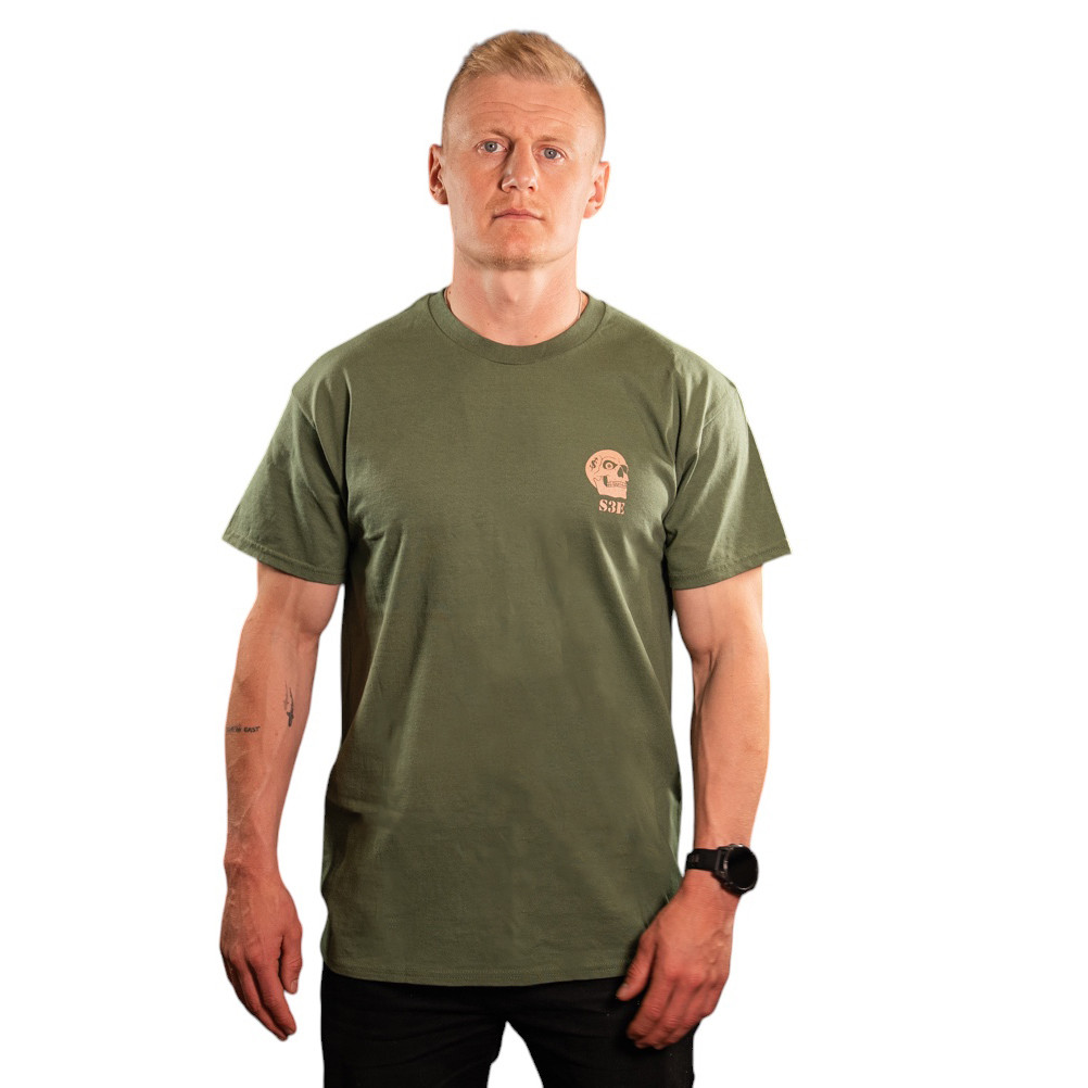 Smoking Third Eye Logo T-Shirt - Green / Tan