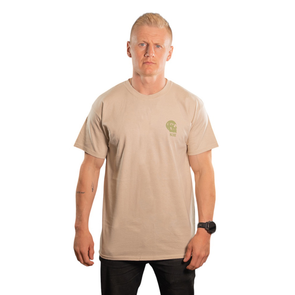Smoking Third Eye Logo T-Shirt - Tan / Green