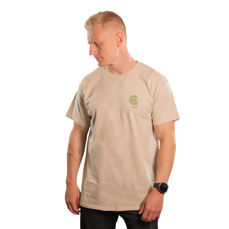 Smoking Third Eye Logo T-Shirt - Tan / Green