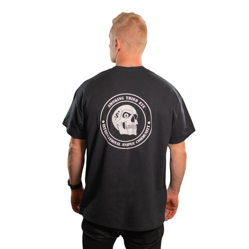 Smoking Third Eye International Sniper Community T-Shirt - Black / White
