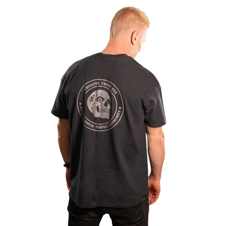 Smoking Third Eye International Sniper Community T-Shirt - Tan / Grey