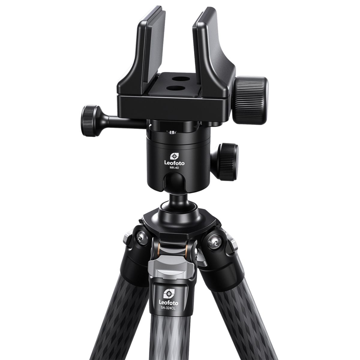 Leofoto SA Series TALL SA-324CL 10 Layer Carbon Tripod with MK-40 40mm Ballhead w/ 3 way Locking and GS-3 Weapon Clamp Heavy Duty Support System -  Max load ; 15kg, Min 240mm to Max 1850mm