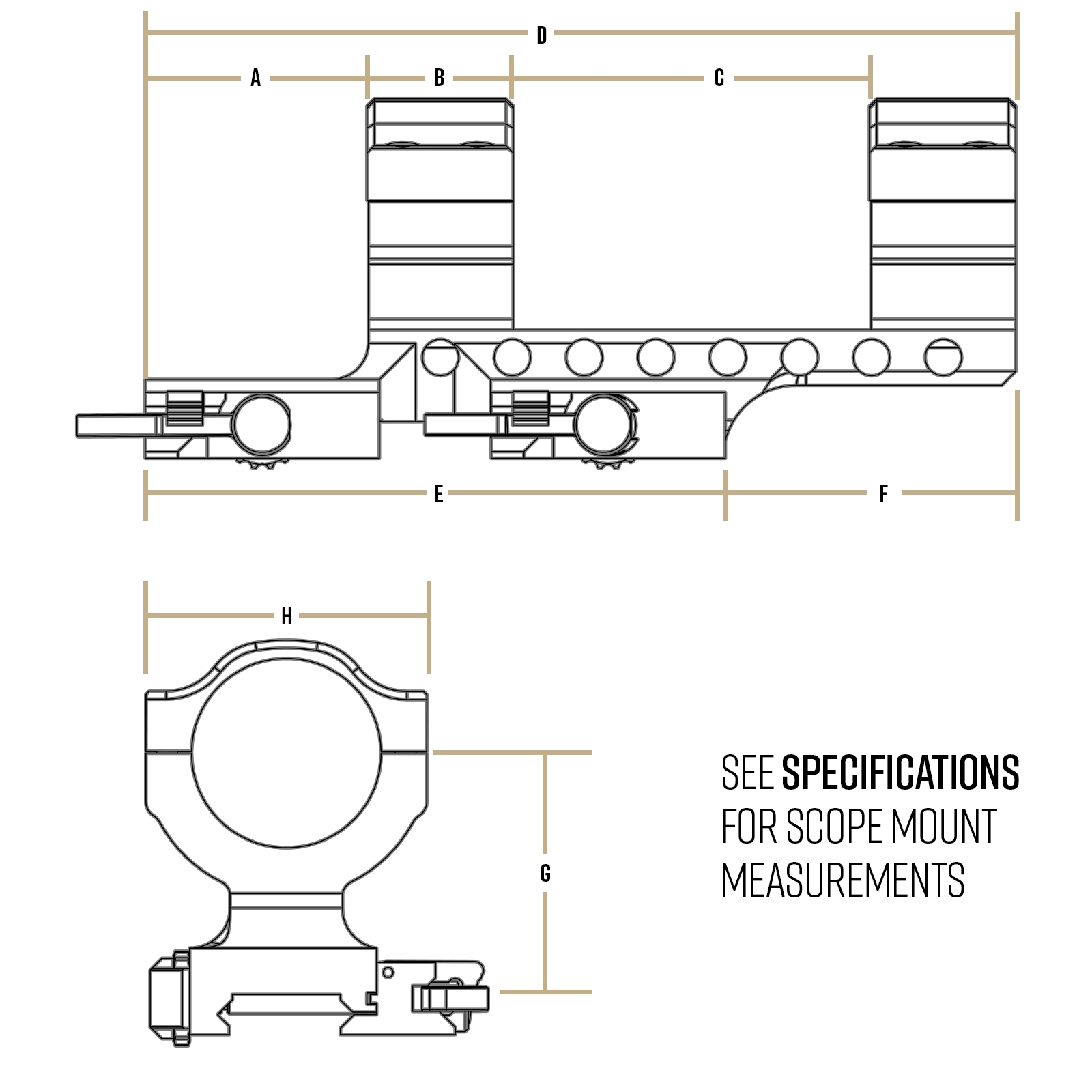 Samson RAM Quick Release DMR 34mm Rifle Scope Picatinny Mount - 2" Offset