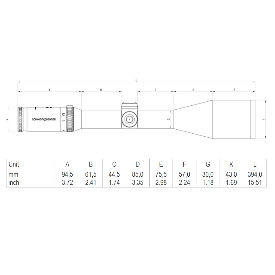 Schmidt & Bender 4-16x50 FFP Klassik LM A7 0,5cm CW BDC / Klassik CT Rifle Scope