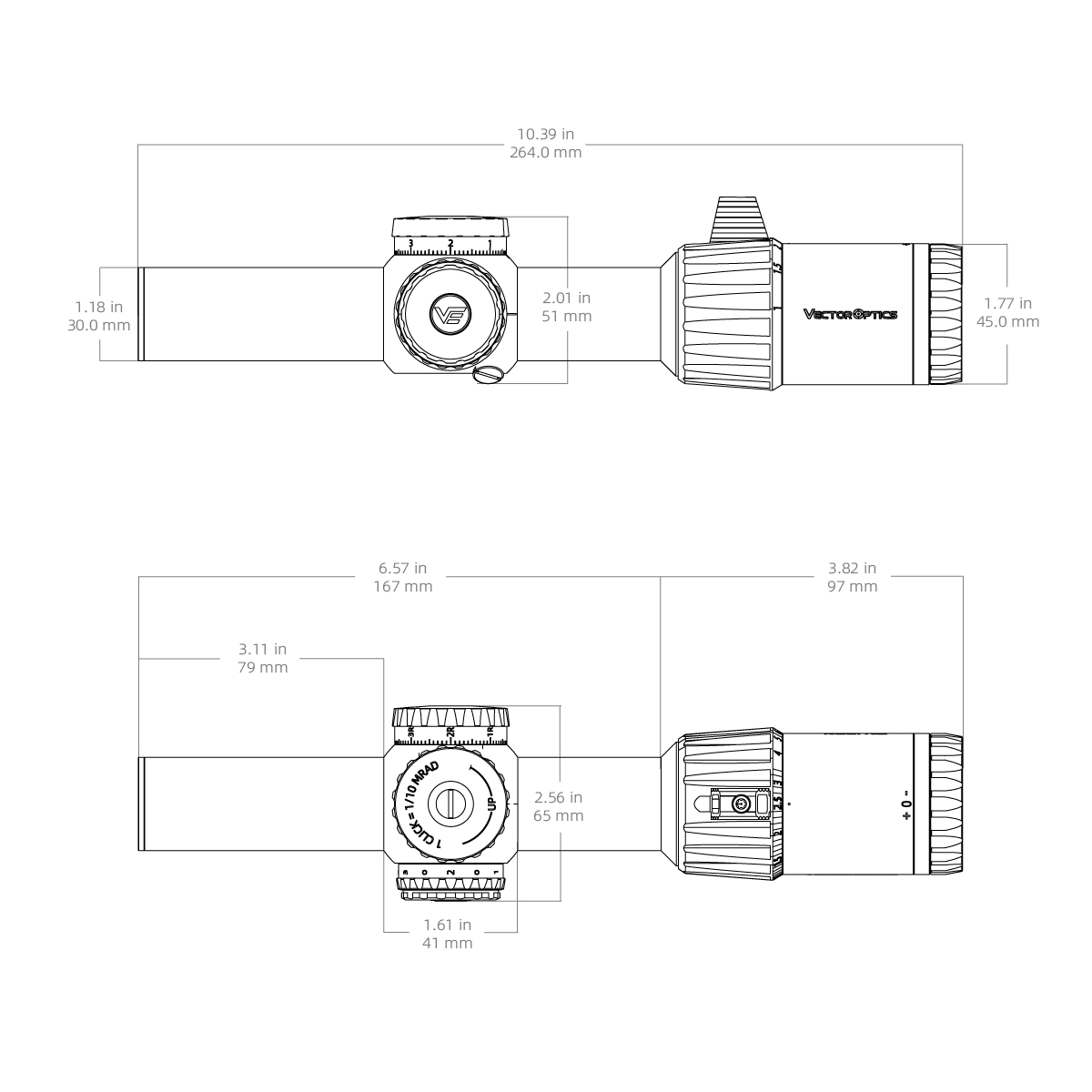 Vector Optics Tauron 1-6x24 SFP IR VTC-SMIL 1/10MIL 30mm Rifle Scope