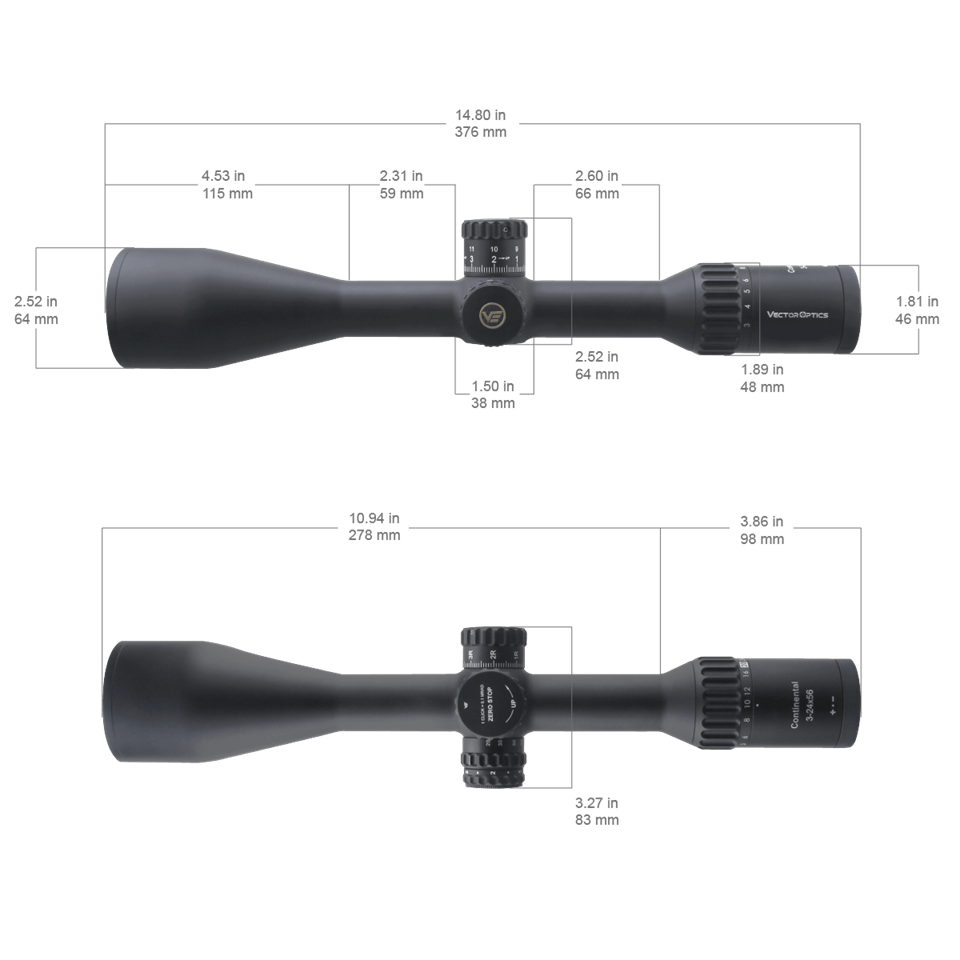 WIN A: Vector Optics Continental x8 3-24x56 SFP Zero-Stop Tactical ED 30mm Rifle Scope