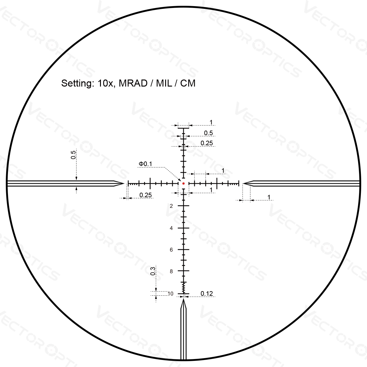 Vector Optics Taurus 6-24x50 SFP HD MPX1 1/10 MIL 30mm Rifle Scope with Free Picatinny Rings