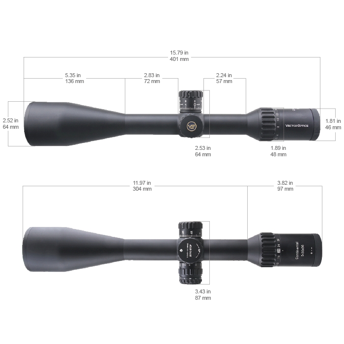 WIN A: Vector Optics Continental 5-30x56 SFP Illuminated VCT-20A 0.1 MRAD Zero Stop 30mm Rifle Scope
