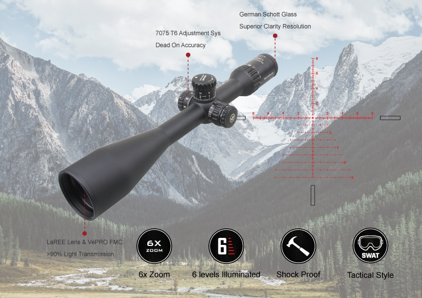 WIN A: Vector Optics Continental 5-30x56 SFP Illuminated VCT-20A 0.1 MRAD Zero Stop 30mm Rifle Scope