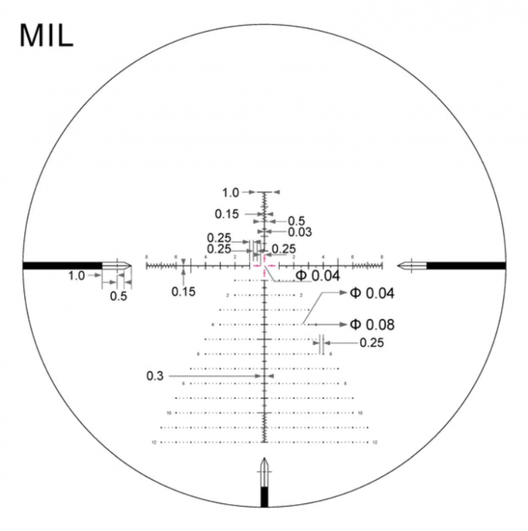 6-24x50 Rifle Scope Illuminated Red/Green Mil-Dot – Includes Mounts, Black Body