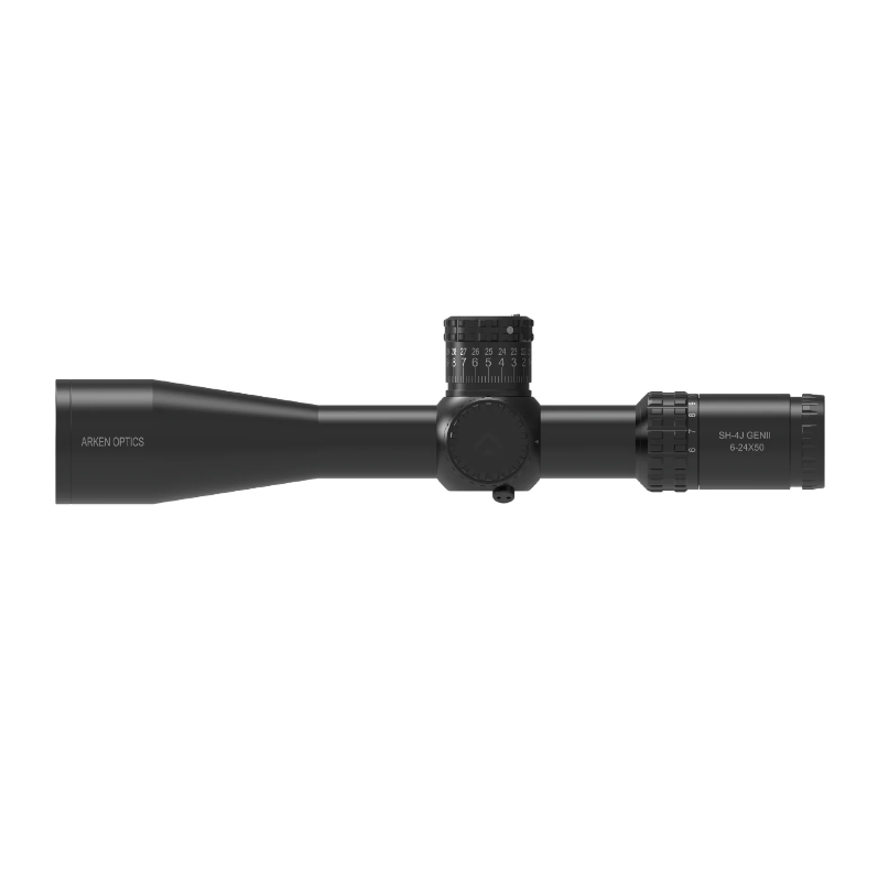Arken Optics SH-4J 6-24x50 FFP Illuminated 34mm VHR Zero Stop Rifle Scope - MIL