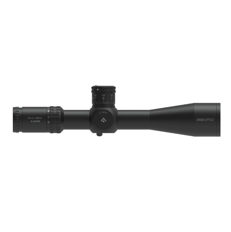 Arken Optics SH-4J 6-24x50 FFP Illuminated 34mm VPR Zero Stop Rifle Scope - MIL