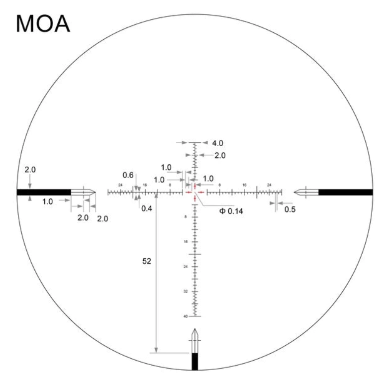 Arken Optics EPL4 4-16x44 FFP VHR Illuminated Rifle Scope-MOA