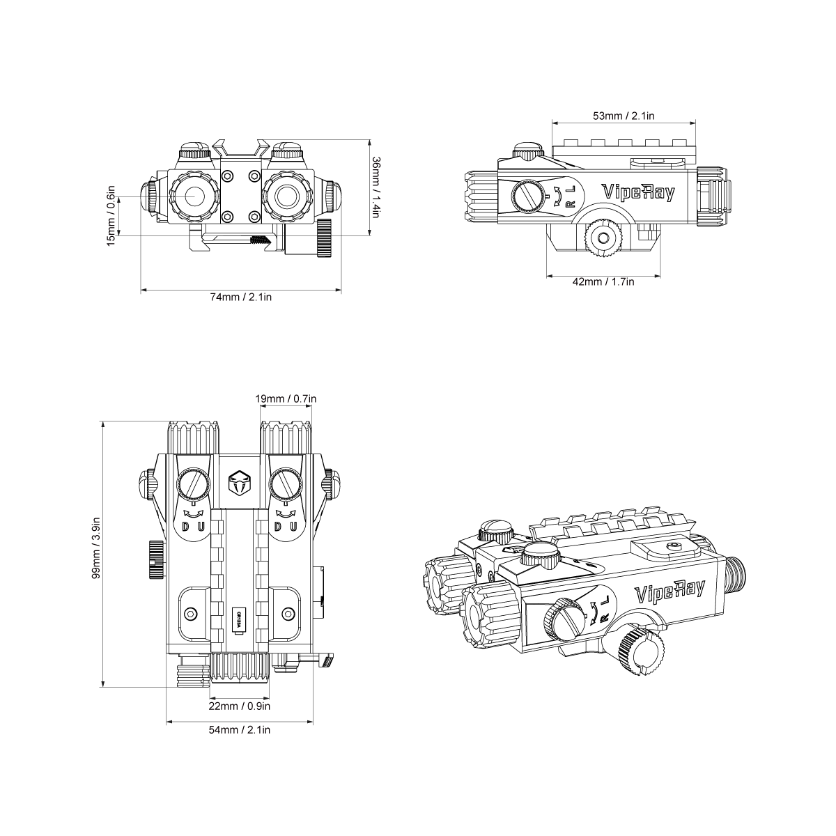 Vector Optics VipeRay Red and IR Laser Combo Gen II
