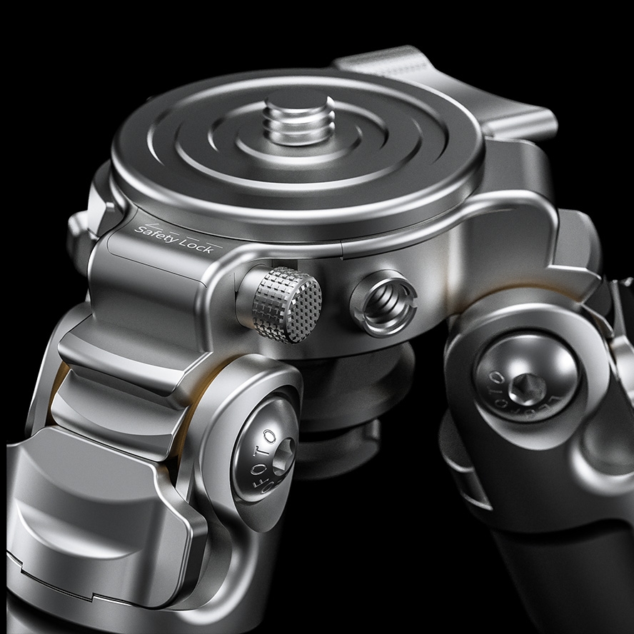 Leofoto Wings of God SILVER LG324C 10 Layer Carbon Water Corrosion Resistant Titanium Feet Spider Tripod with LH-40R Low Profile Ball Head