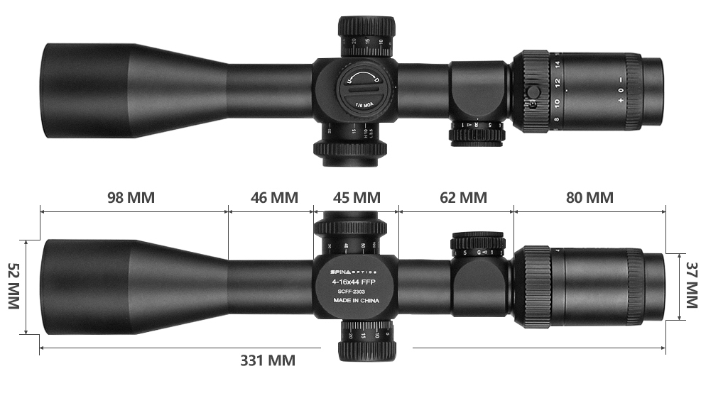 Cannocchiale Da Caccia SPINA OPTICS 6-24x50 FFP - Reticolo Mil-dot, Impermeabile, Per Tiro Di Precisione - Foto 5