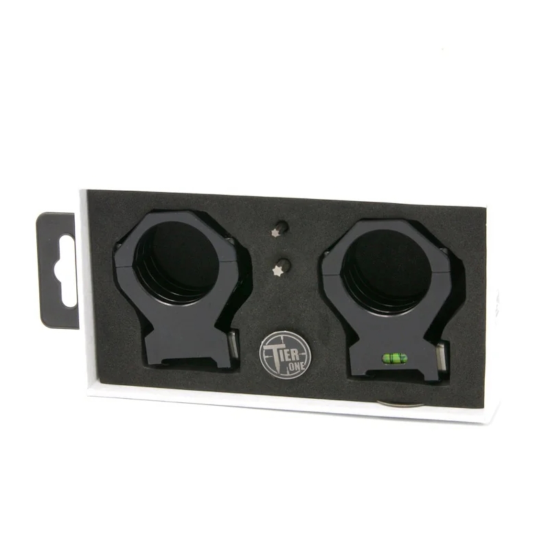 Tier One 30mm High TAC 6 Screw Bubble Level Picatinny Scope Rings