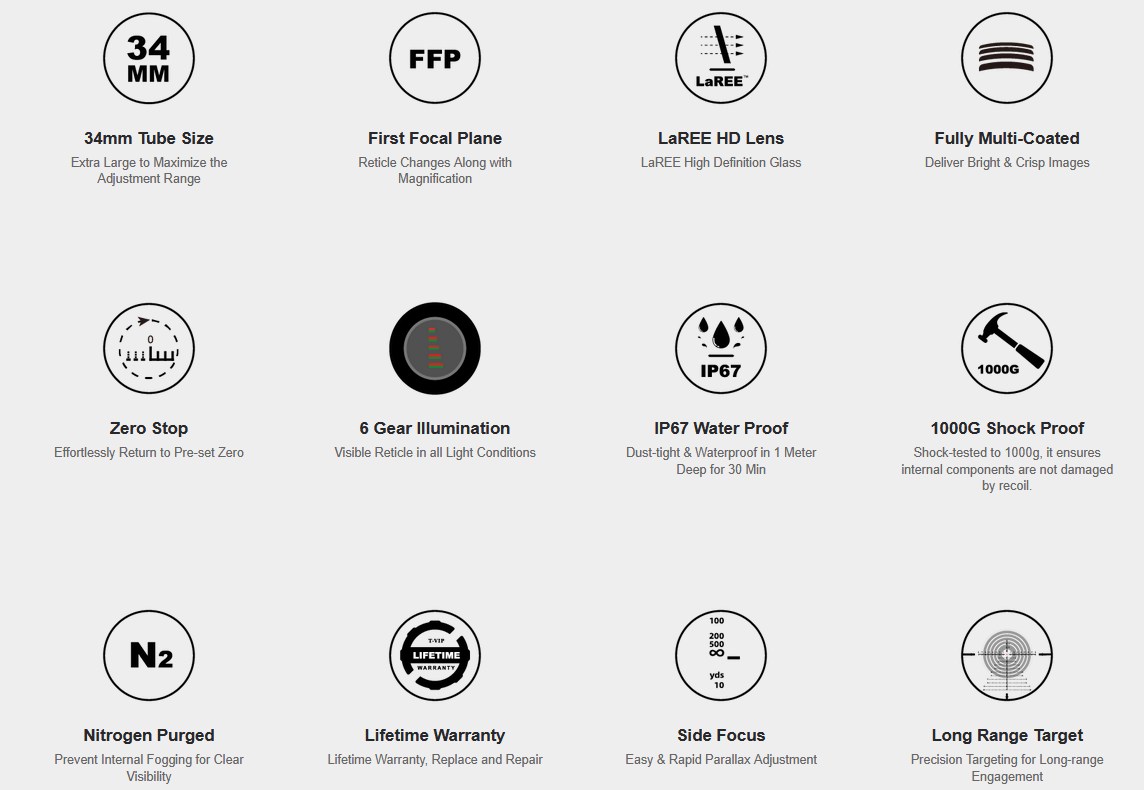 Vector Optics Tauron 4-16x44 HD FFP IR VTA-3 1/10MIL 34mm Rifle Scope