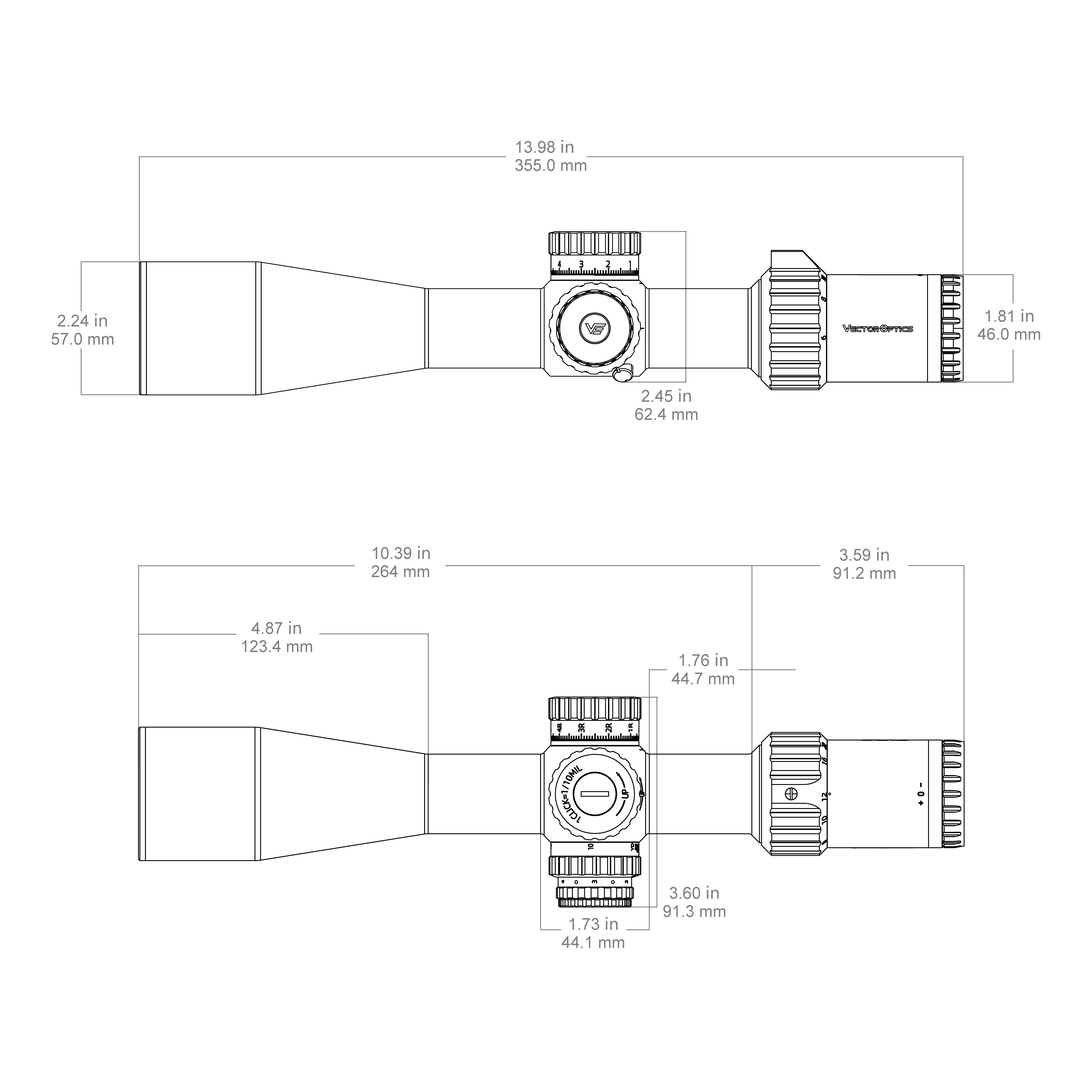 Vector Optics Tauron 6-24x50 HD FFP IR VTA-3 1/10 MIL 34mm Rifle Scope