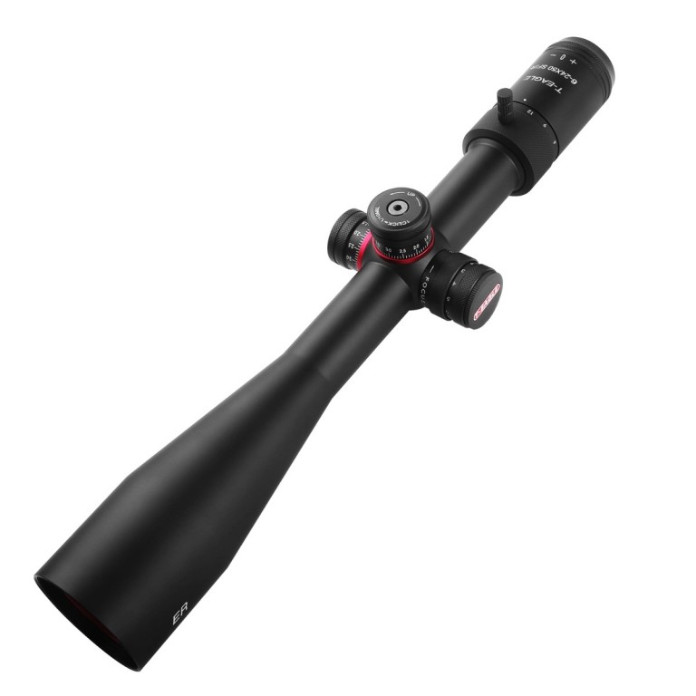 T-Eagle ER 6-24X50 Illuminated SFP MIL SF 30mm Bubble Level Rifle Scope inc Free Throw Lever & 9-11mm Dovetail Rings